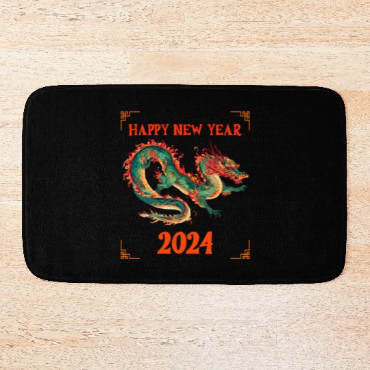 Fantasy Dragon: Happy New Year 2024 Bath Mats