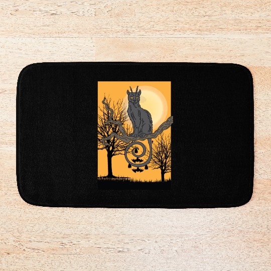 Cat Full Moon Cat Parent Gift Bath Mats