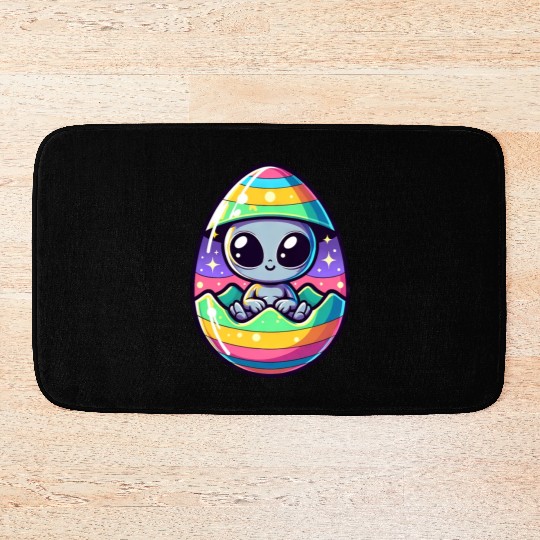 Alien Easter Egg Hatching: Colorful Surprise Bath Mats