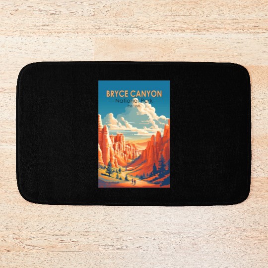 Bryce Canyon National Park Travel Art Vintage Bath Mats