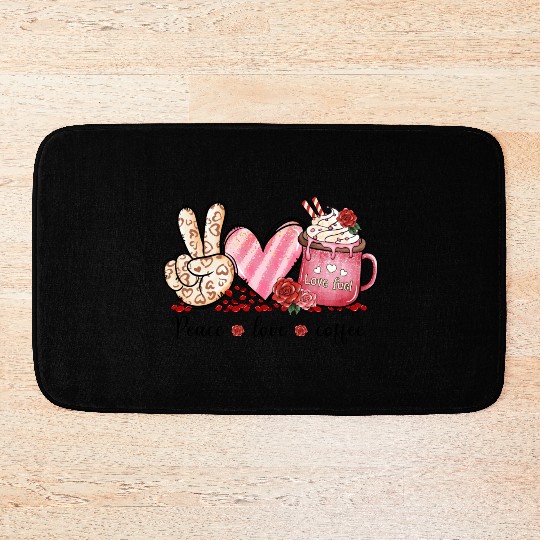 Peace Love Coffee Bath Mats