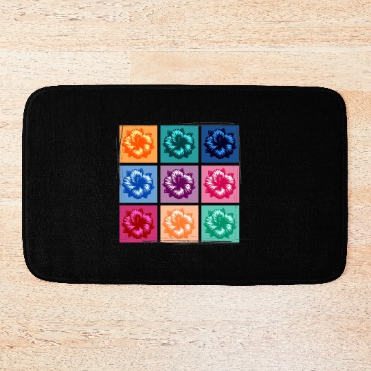 Pop Art Hibiscus Bath Mats