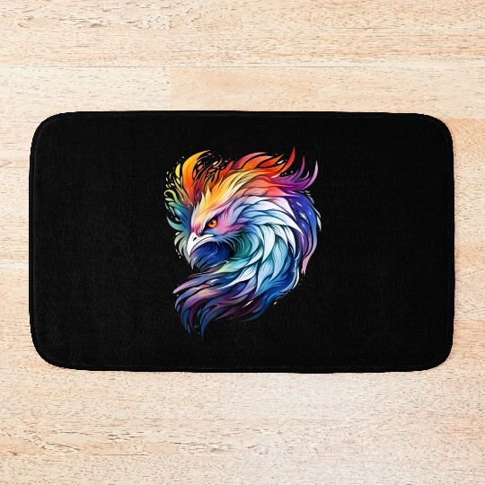Cool Colorful Watercolor Phoenix Bath Mats