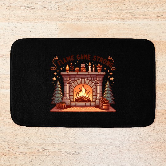 Fireplace: Flame Game Strong Bath Mats