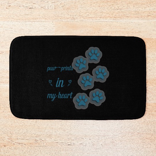 paw prints in my heart Bath Mats