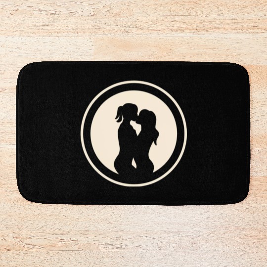 Silhouette of Lesbian Couple Bath Mats