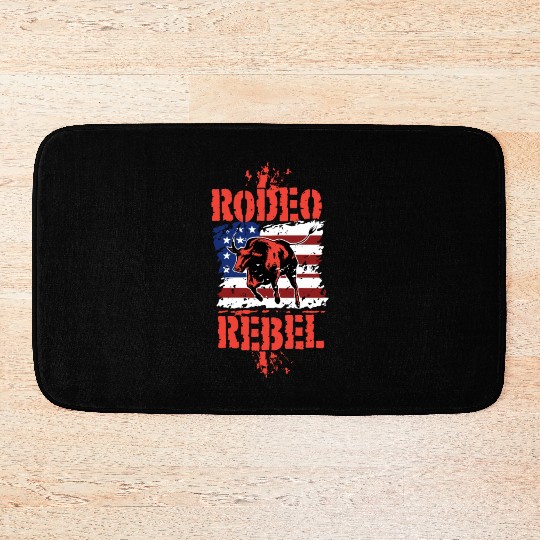 Rodeo Bull Riding Livestock Show Farmer Cattle Bath Mats