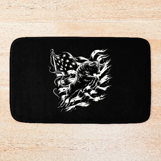 Rodeo Bull Riding Livestock Show Farmer Cattle Bath Mats