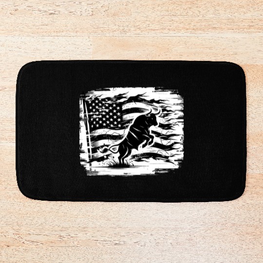 Rodeo Bull Riding Livestock Show Farmer Cattle Bath Mats