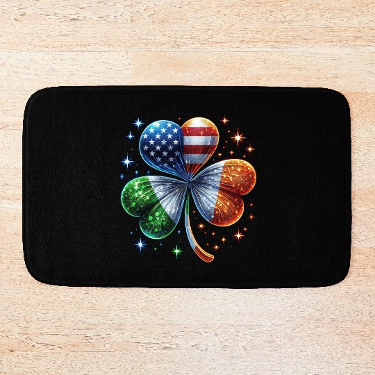 Irish American Flag ST PATRICKS DAY Bath Mats