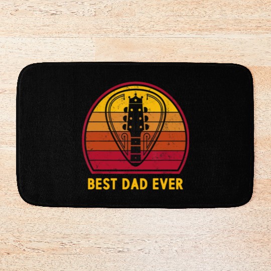 Retro Vintage Best Guitar Dad Ever Father's Day Bath Mats