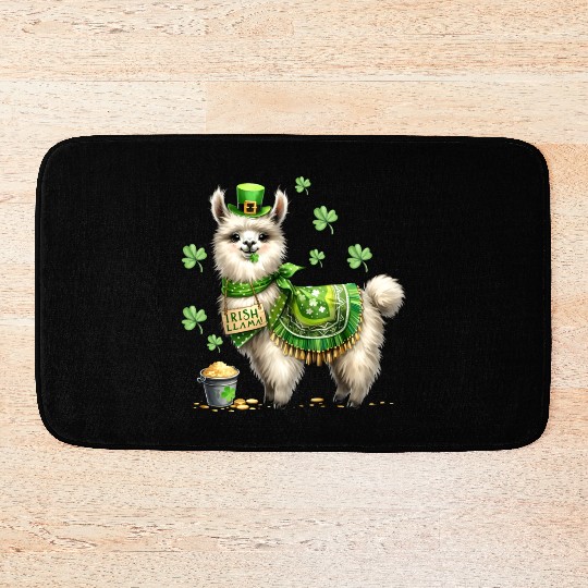 Irish LLama St Patrick Day Bath Mats