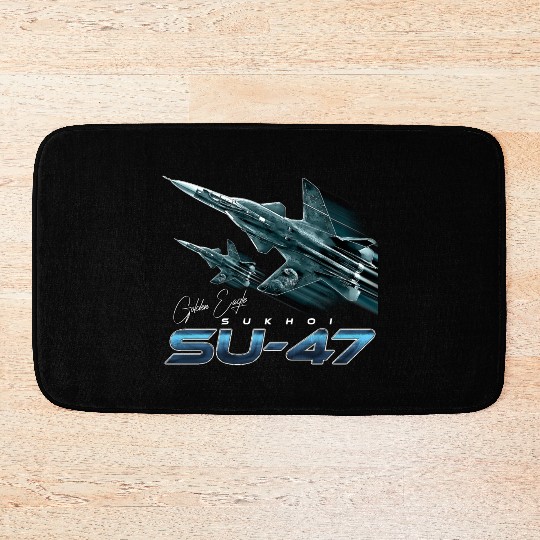 Sukhoi SU-47 the Golden Eagle Russian Fighterjet Bath Mats