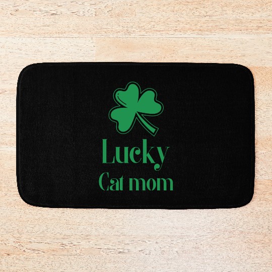Lucky Cat Mom St Patrick's Day Bath Mats