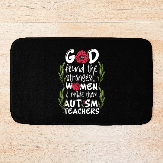 Woman Autism Teacher Bath Mats