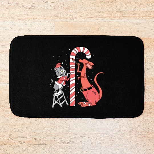 Delicious Candy Cane Foodie and Candy Lover Gift Bath Mats