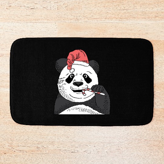Panda Candy Cane Pastry Maker Gift Bath Mats