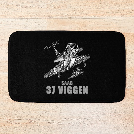 Saab 37 Viggen Swedish Multi Combat Aircraft Bath Mats