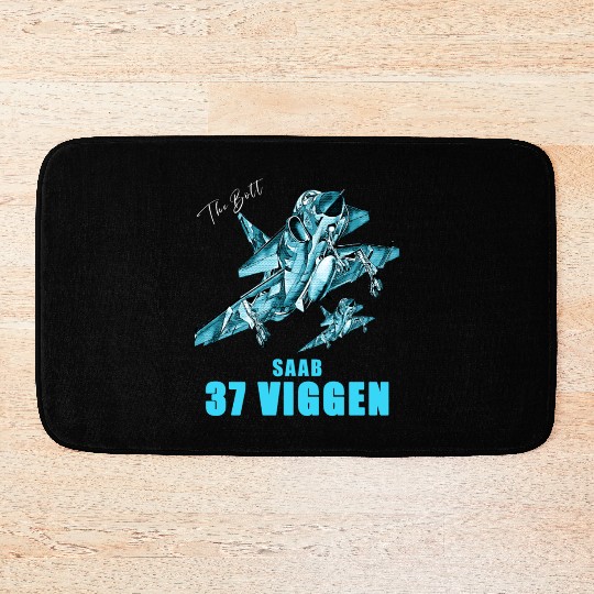 Saab 37 Viggen Swedish Multi Combat Aircraft Bath Mats