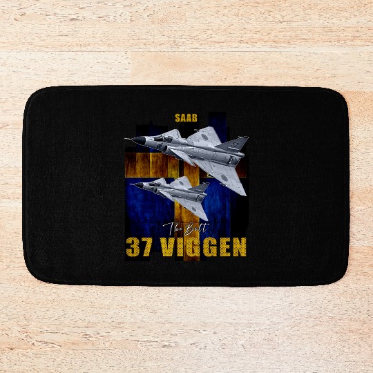 Saab 37 Viggen Swedish Multi Combat Aircraft Bath Mats