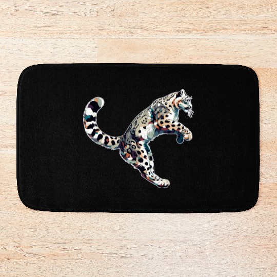 Snow Leopard Leopard White Leopard Bath Mats
