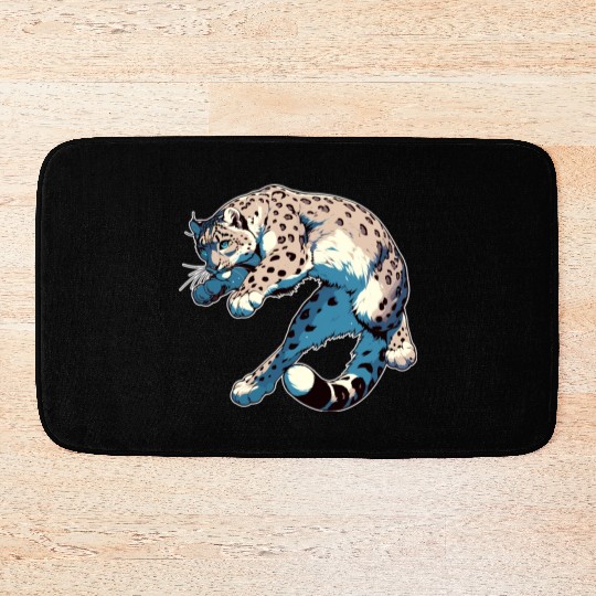 Snow Leopard Leopard White Leopard Bath Mats