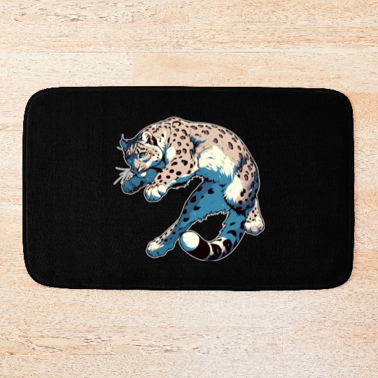 Snow Leopard Leopard White Leopard Bath Mats