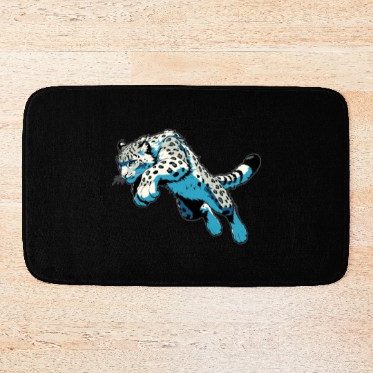 Snow Leopard Leopard White Leopard Bath Mats