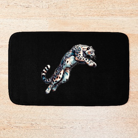 Snow Leopard Leopard White Leopard Bath Mats