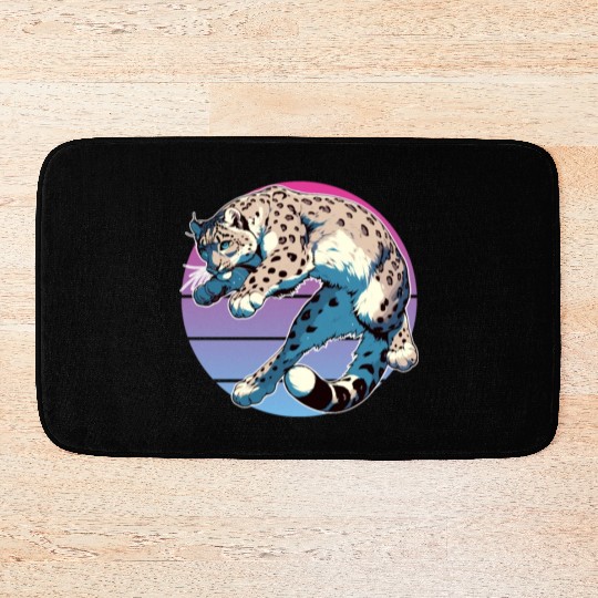 Snow Leopard Leopard White Leopard Bath Mats