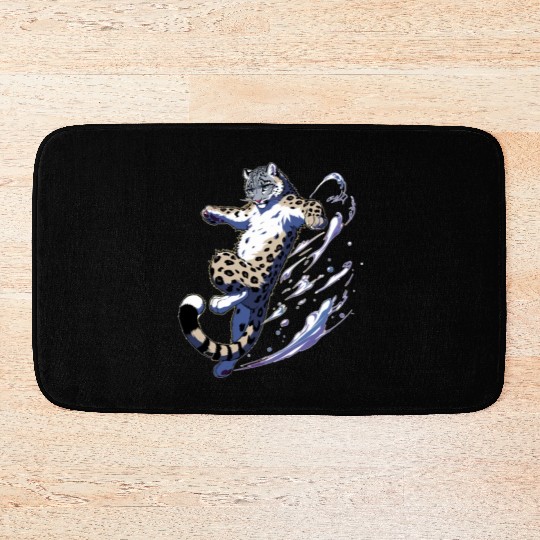 Snow Leopard Leopard White Leopard Bath Mats