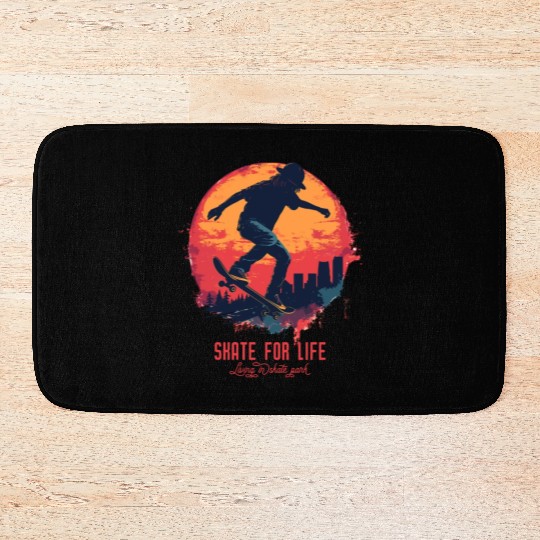 Skateboarder Skateboard Skate Skater Sun Bath Mats