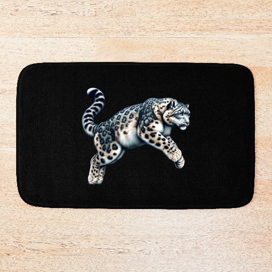 Snow Leopard Leopard White Leopard Bath Mats
