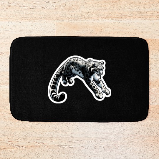 Snow Leopard Leopard White Leopard Bath Mats