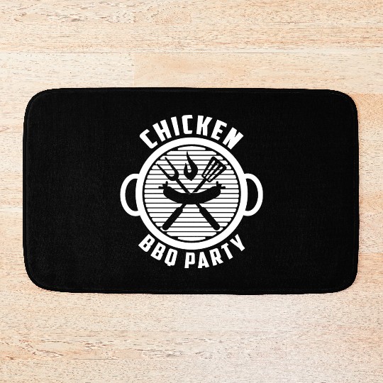 Chicken BBQ Party - BBQ Barbeque Bath Mats