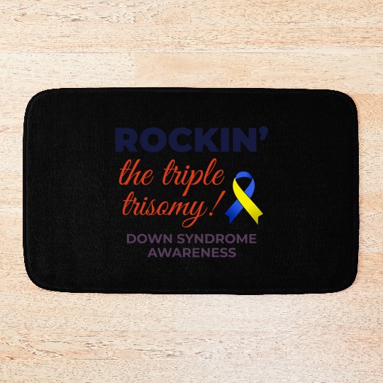 Down Syndrome Awareness Triple Trisomy Rock Bath Mats