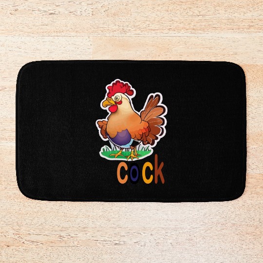 cute cock animal Bath Mats
