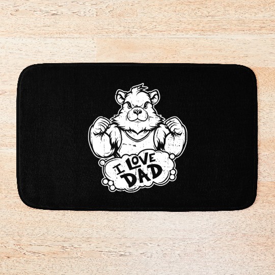 Guinea Pig Cavy I Love Dad Bath Mats