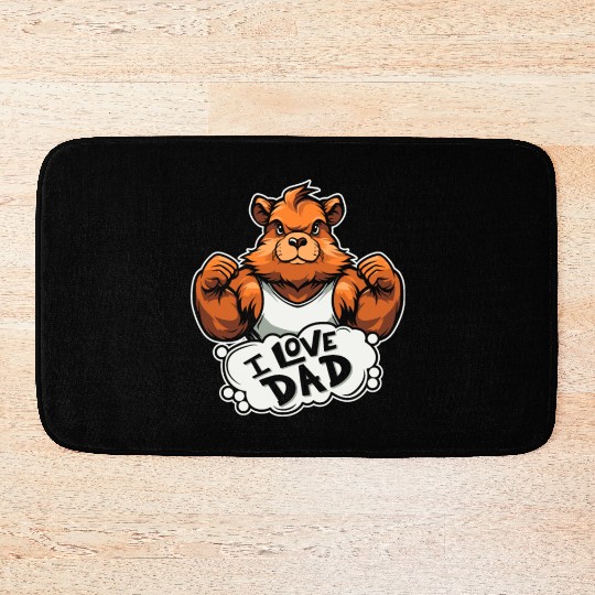 Guinea Pig Cavy I Love Dad Bath Mats