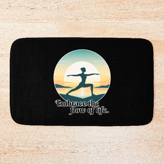 Sunrise Yoga Pose Bath Mats