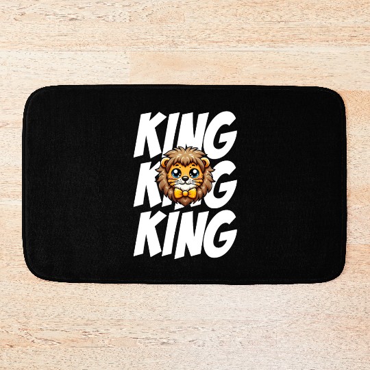 Cute Kawai Lion King Design - Kawai Lion Art Bath Mats