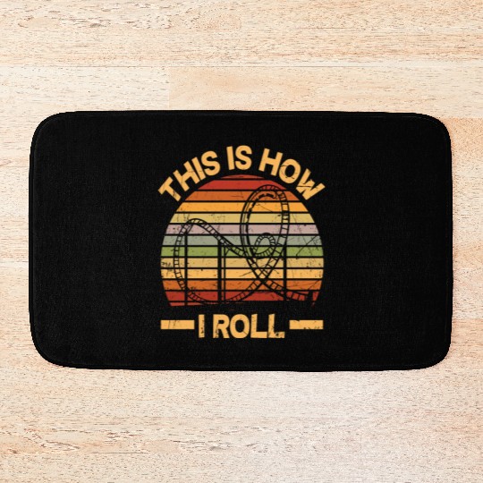 Retro Funny Roller Coaster Lover Roller Coaster Bath Mats