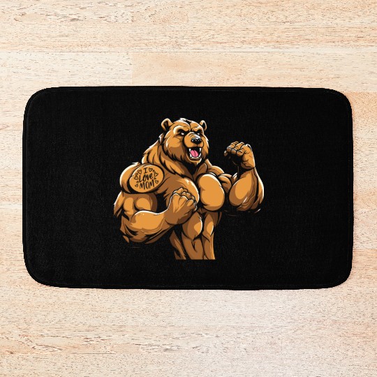 Brown Bear I Love Mom Bath Mats