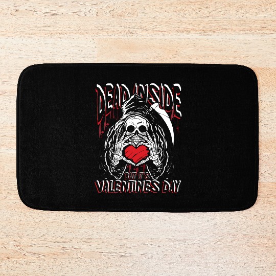 Dead inside but it's valentines day | love feast Bath Mats