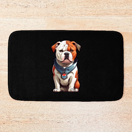 English Bulldog Stickers Bath Mats