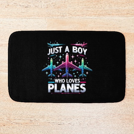 Just A Boy Who Loves Planes Bath Mats
