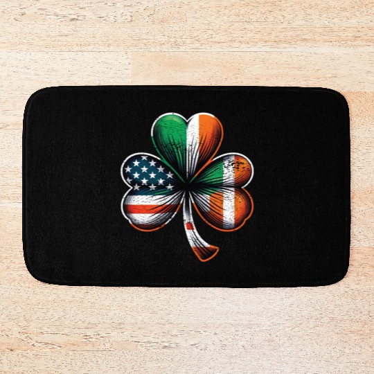 Irish American Shamrock Stars Stripes Bath Mats