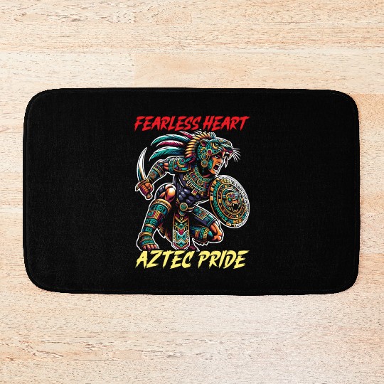 Aztec Jaguar Warrior Aztec Culture Indigenous Bath Mats