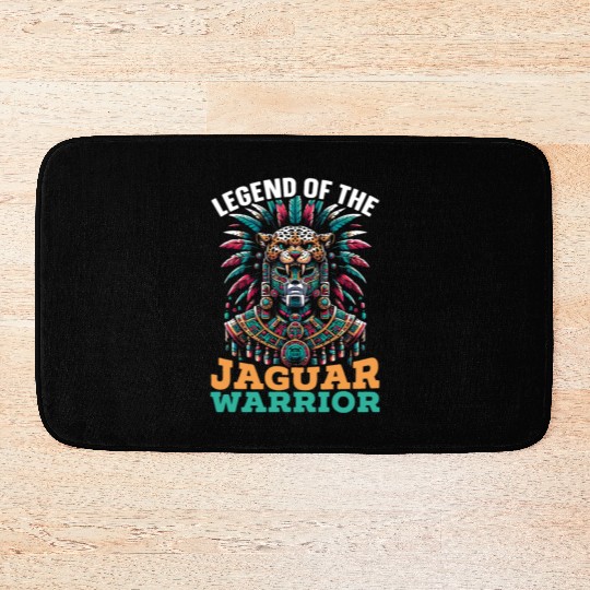 Aztec Jaguar Warrior Aztec Culture Indigenous Bath Mats