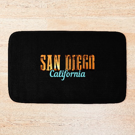 San Diego California Vintage Souvenir Bath Mats